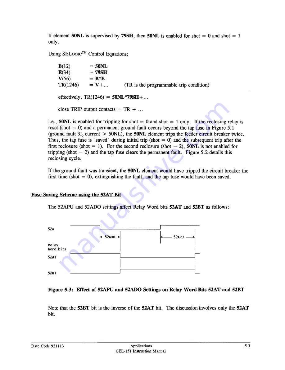 Schweitzer Engineering Laboratories SEL-151 Instruction Manual Download Page 131