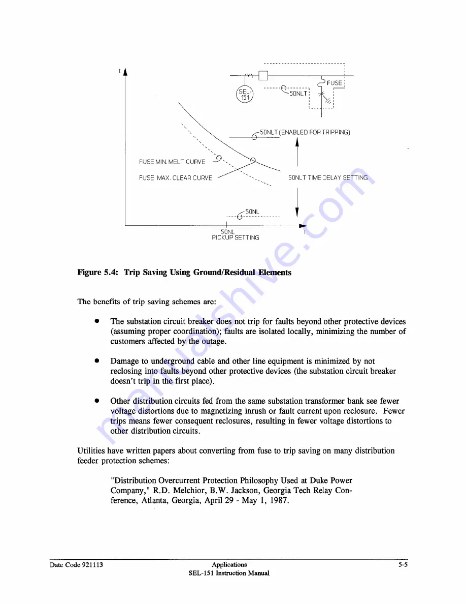 Schweitzer Engineering Laboratories SEL-151 Instruction Manual Download Page 133