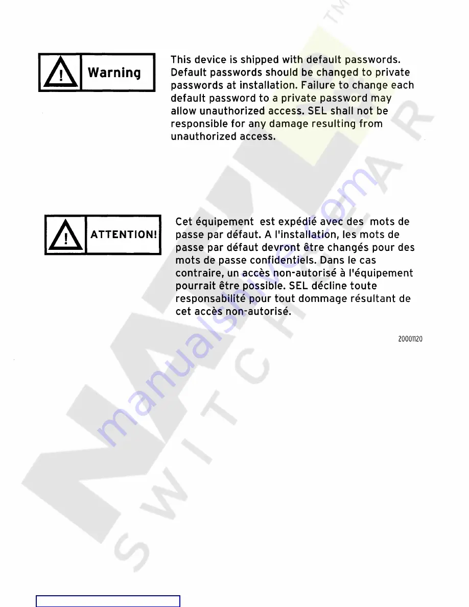 Schweitzer Engineering Laboratories SEL-251C-1 Instruction Manual Download Page 3