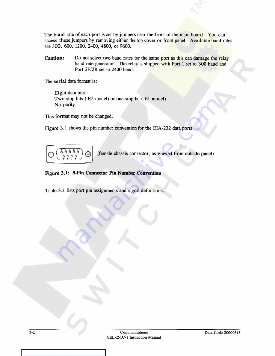 Schweitzer Engineering Laboratories SEL-251C-1 Instruction Manual Download Page 54