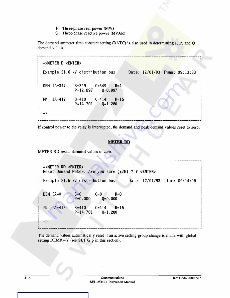 Schweitzer Engineering Laboratories SEL-251C-1 Instruction Manual Download Page 66