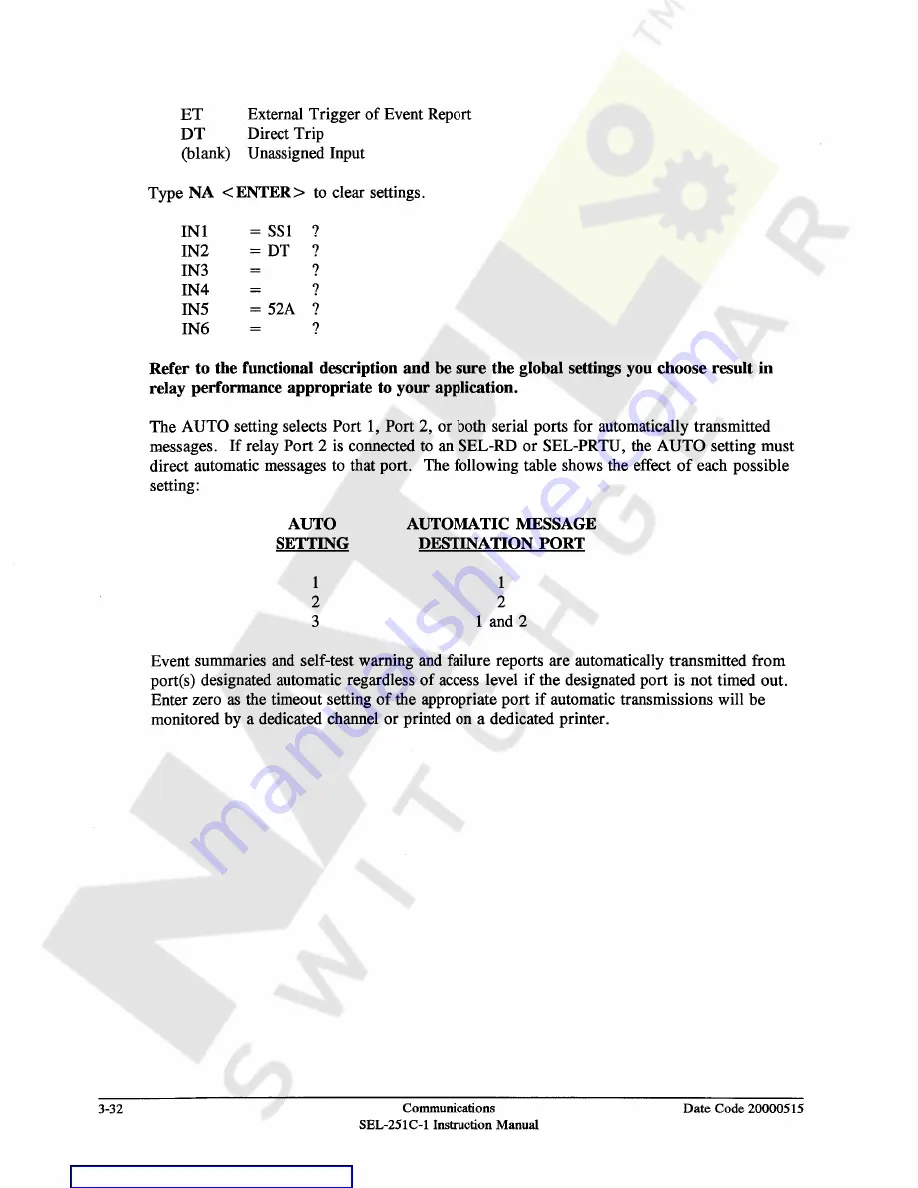 Schweitzer Engineering Laboratories SEL-251C-1 Instruction Manual Download Page 84