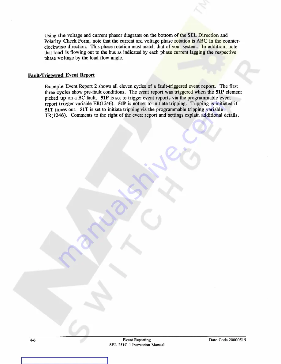 Schweitzer Engineering Laboratories SEL-251C-1 Instruction Manual Download Page 94