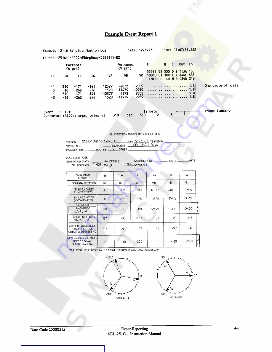 Schweitzer Engineering Laboratories SEL-251C-1 Instruction Manual Download Page 95