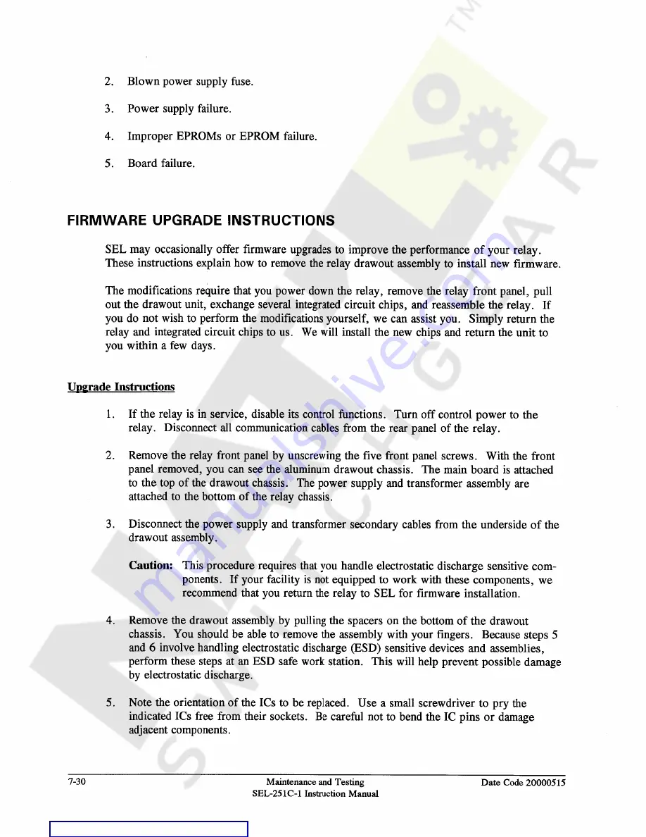 Schweitzer Engineering Laboratories SEL-251C-1 Instruction Manual Download Page 170