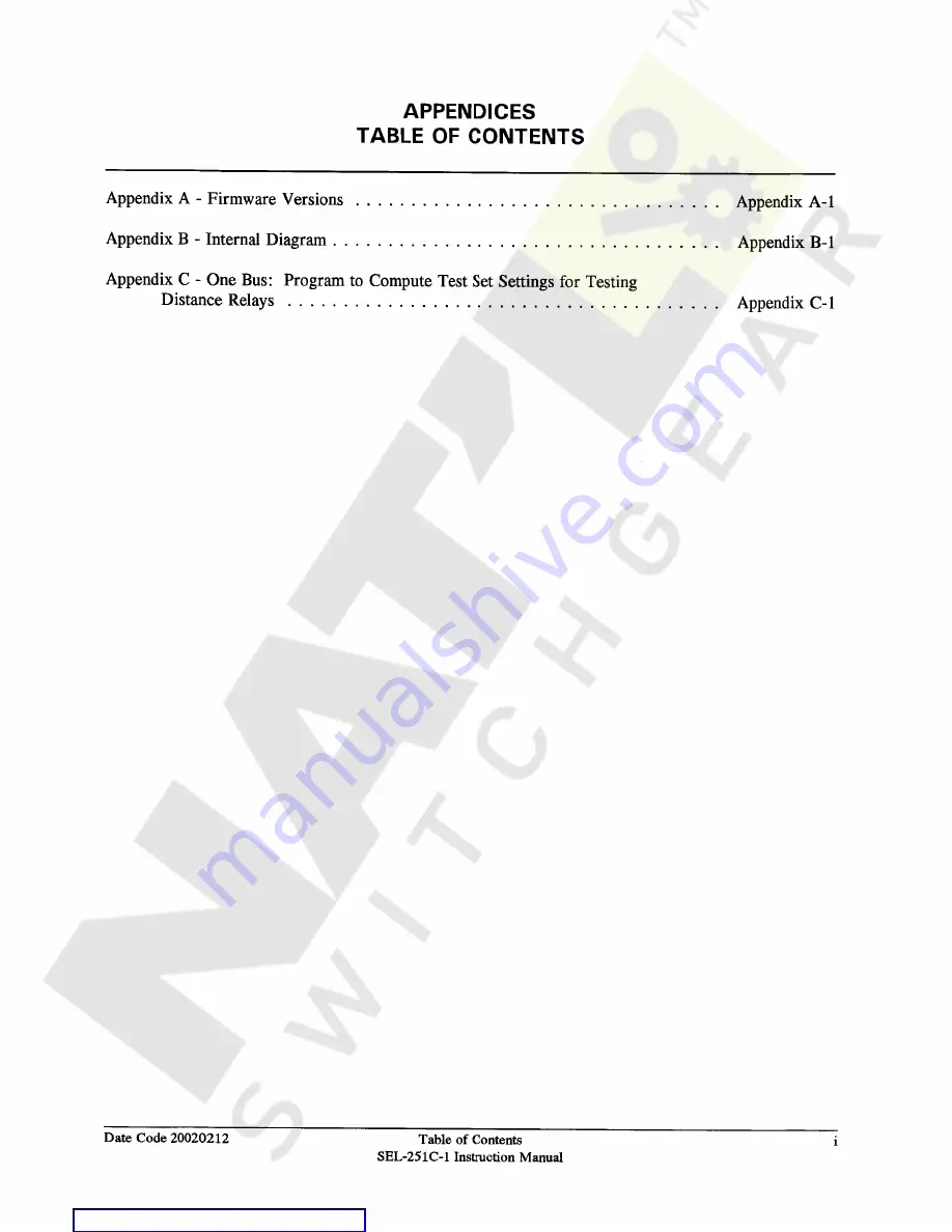 Schweitzer Engineering Laboratories SEL-251C-1 Instruction Manual Download Page 173