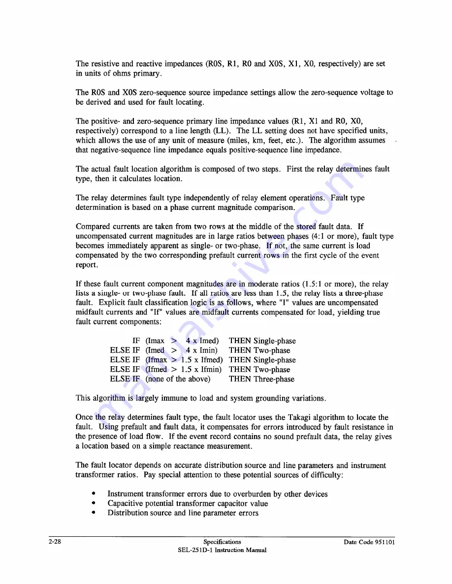 Schweitzer Engineering Laboratories SEL-251D-1 Instruction Manual Download Page 54