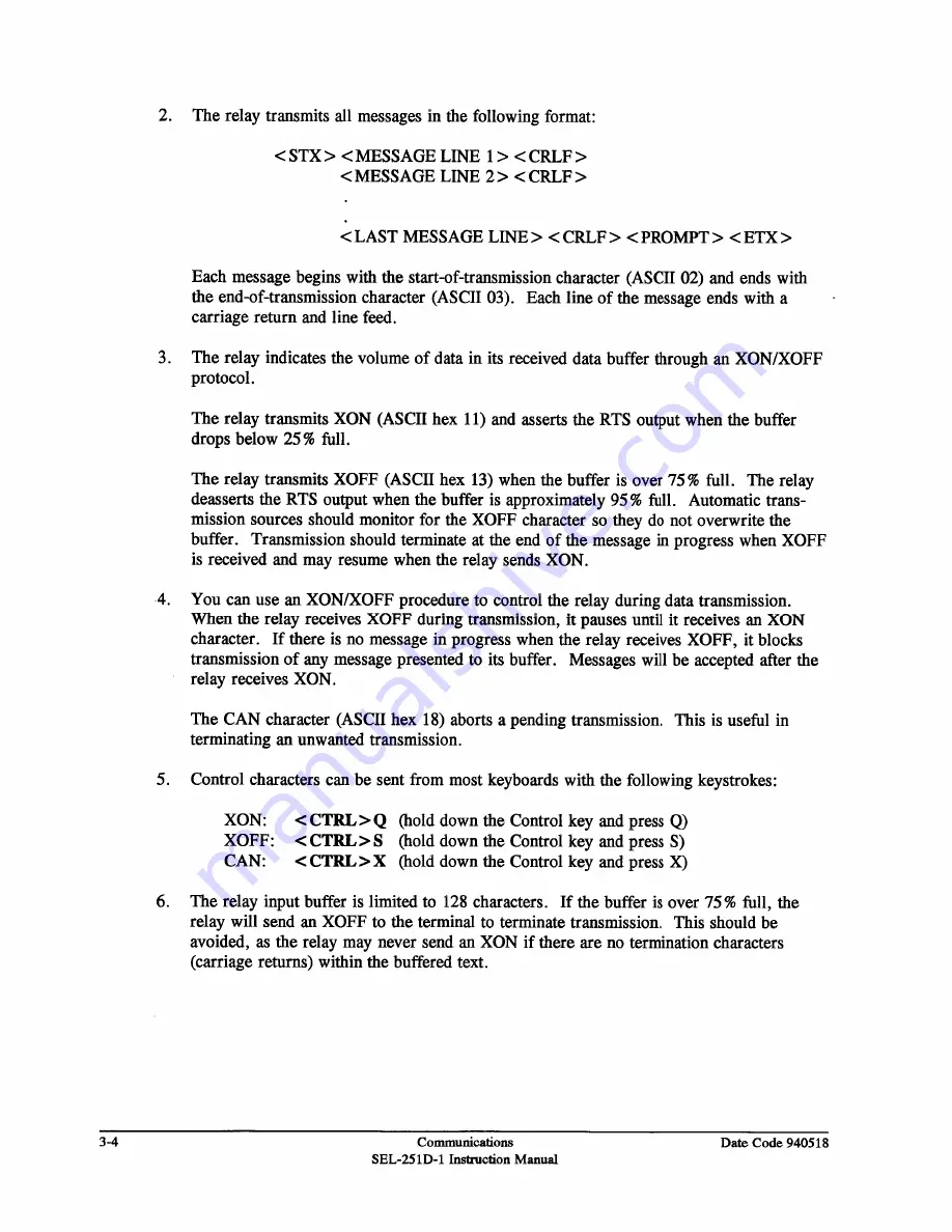 Schweitzer Engineering Laboratories SEL-251D-1 Instruction Manual Download Page 74