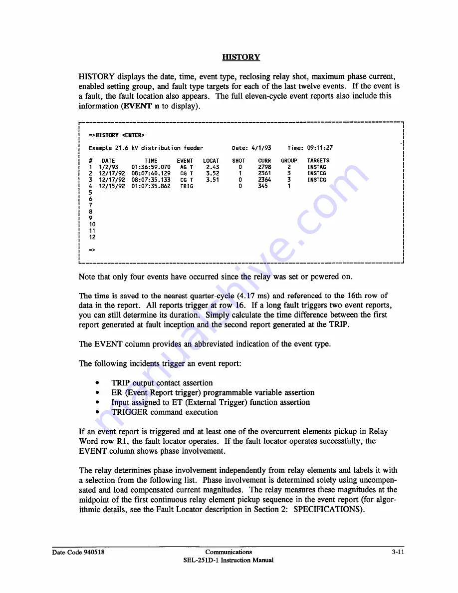 Schweitzer Engineering Laboratories SEL-251D-1 Instruction Manual Download Page 81