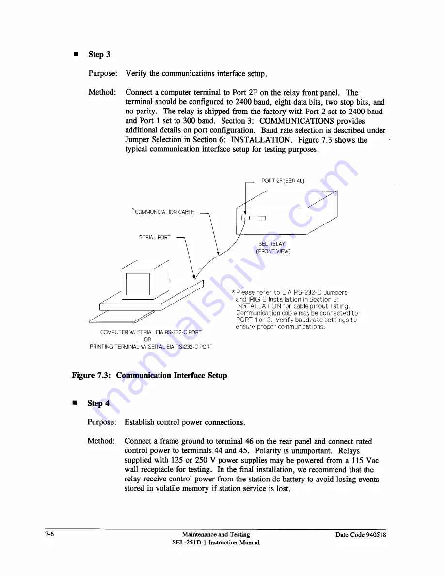 Schweitzer Engineering Laboratories SEL-251D-1 Instruction Manual Download Page 170