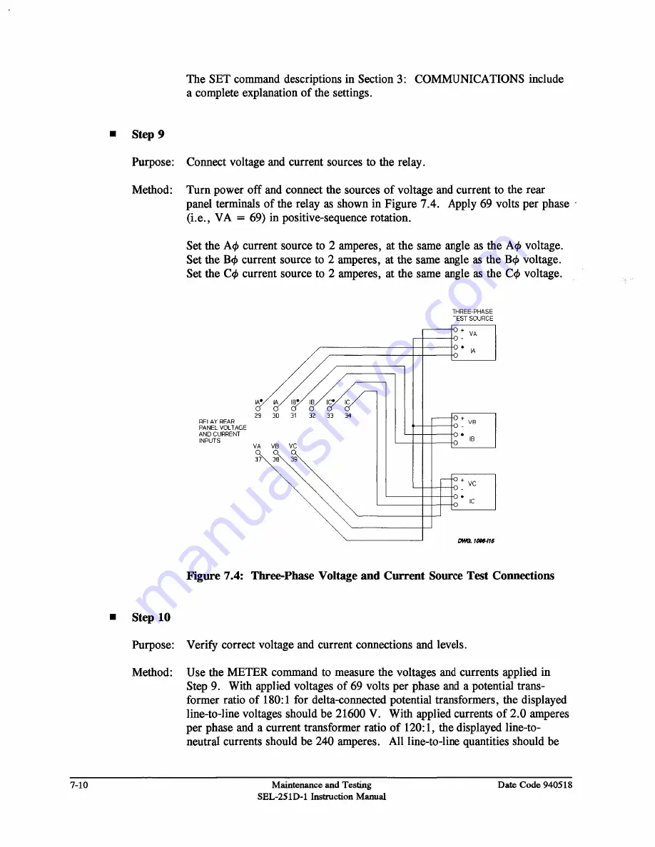 Schweitzer Engineering Laboratories SEL-251D-1 Instruction Manual Download Page 174