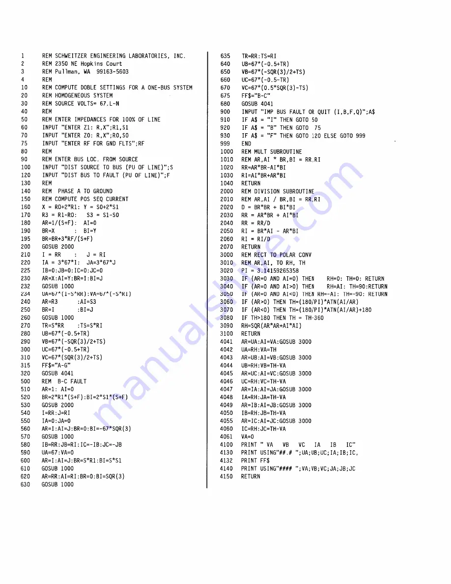 Schweitzer Engineering Laboratories SEL-251D-1 Instruction Manual Download Page 208