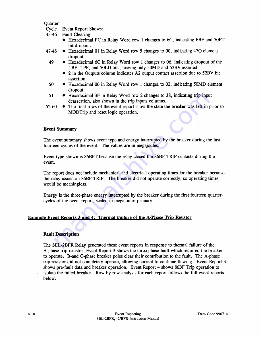 Schweitzer Engineering Laboratories SEL-2BFR Instruction Manual Download Page 106