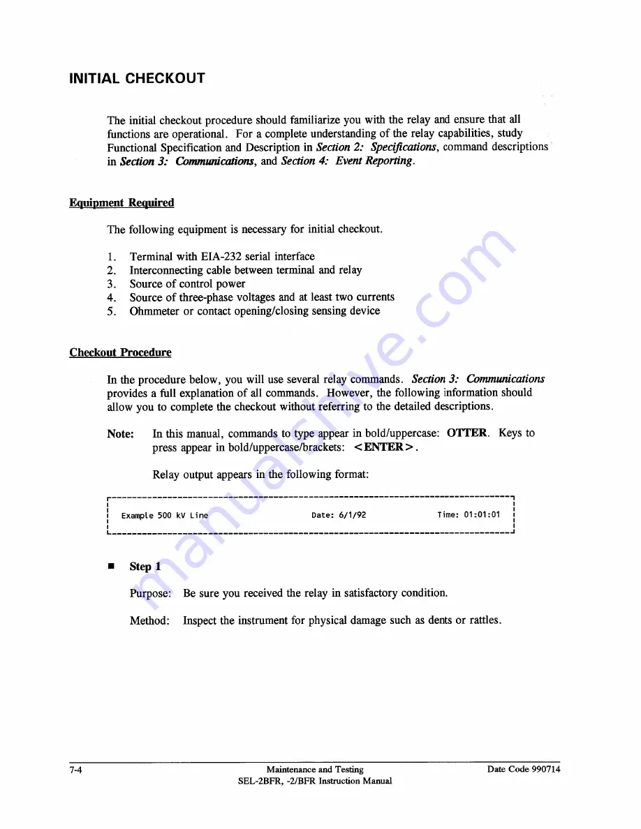 Schweitzer Engineering Laboratories SEL-2BFR Instruction Manual Download Page 182