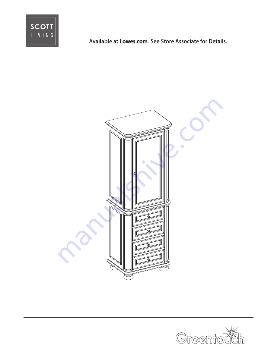 Scott Living Wrightsville Bathroom Floor Cabinet Assembly Instructions Manual Download Page 1