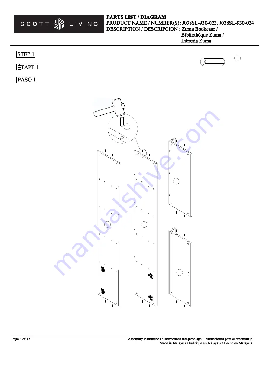 Scott Living Zuma J038SL-930-023 Manual Download Page 3