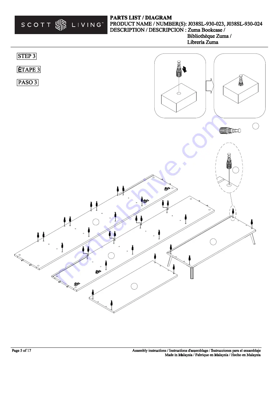 Scott Living Zuma J038SL-930-023 Manual Download Page 5