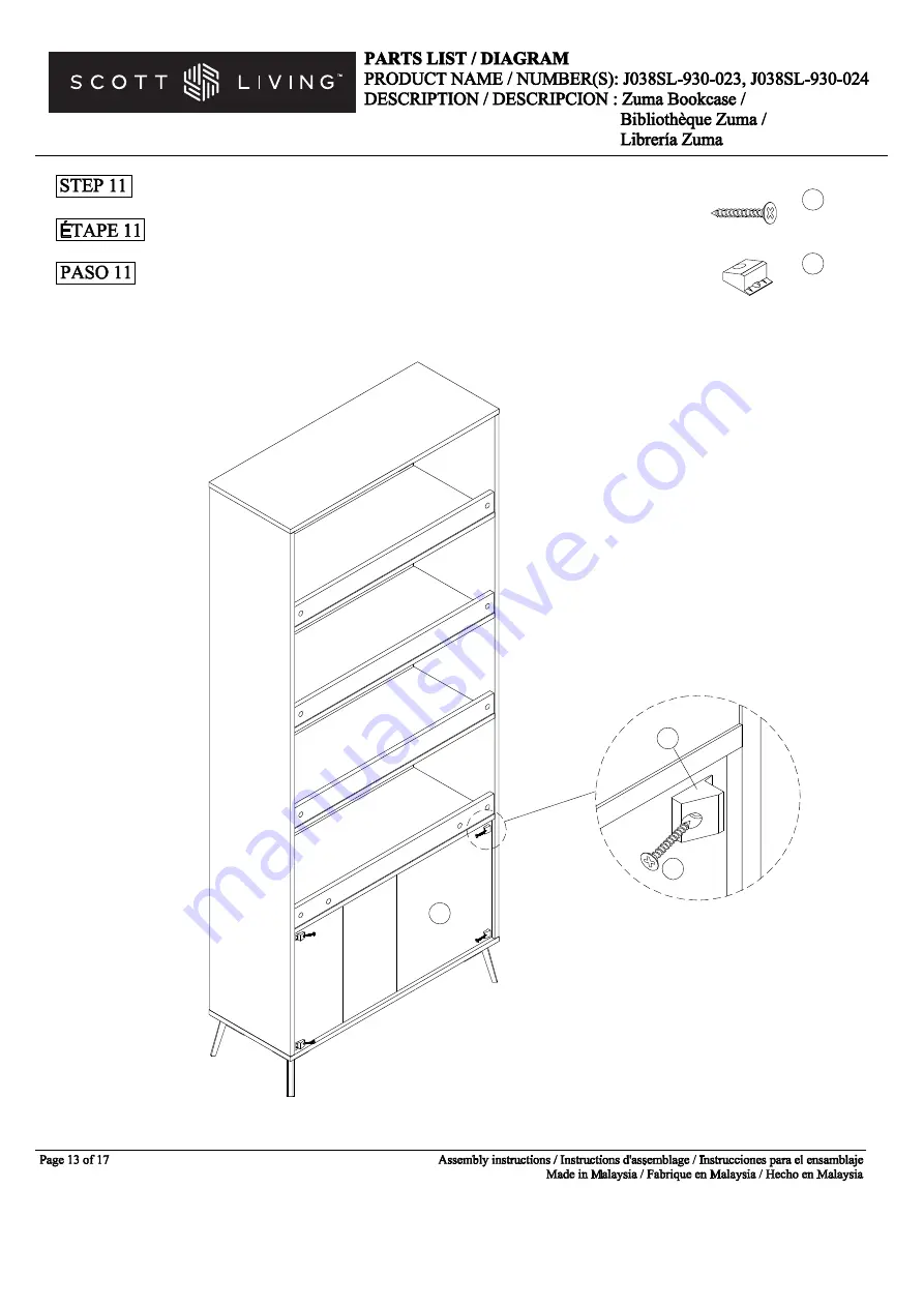 Scott Living Zuma J038SL-930-023 Manual Download Page 13