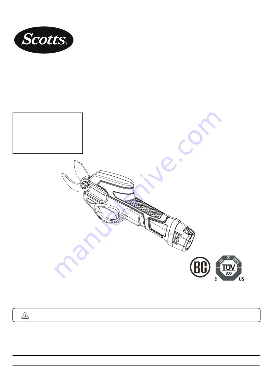 Scotts PR17215S Owner'S Manual Download Page 1