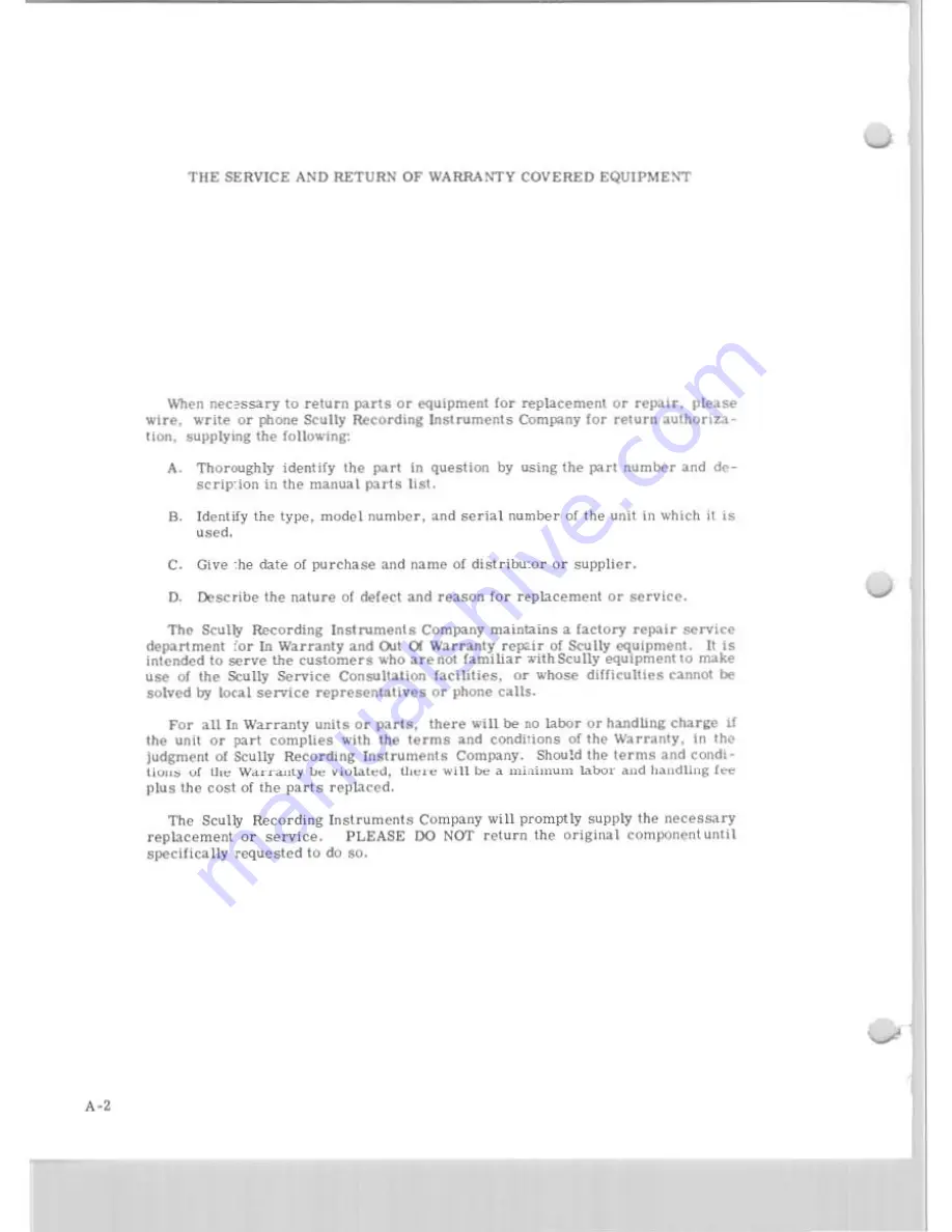 Scully 275 Series Instruction Manual Download Page 96