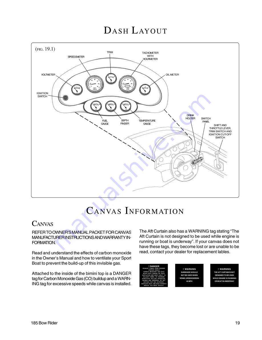 Sea Ray Boats 185 Bow Rider Supplemental Owner'S Manual Download Page 19