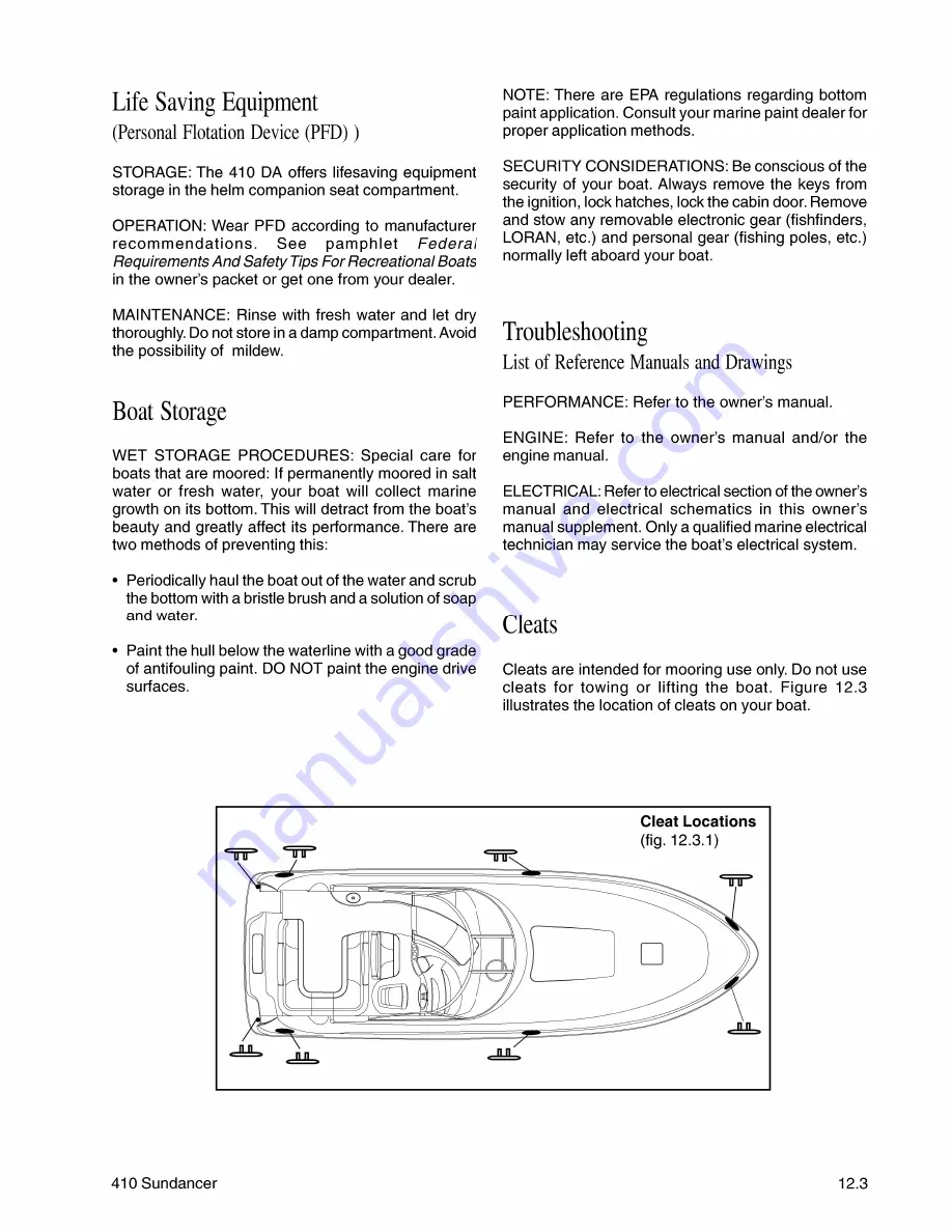 Sea Ray 410 Sundancer Owner'S Manual Supplement Download Page 3