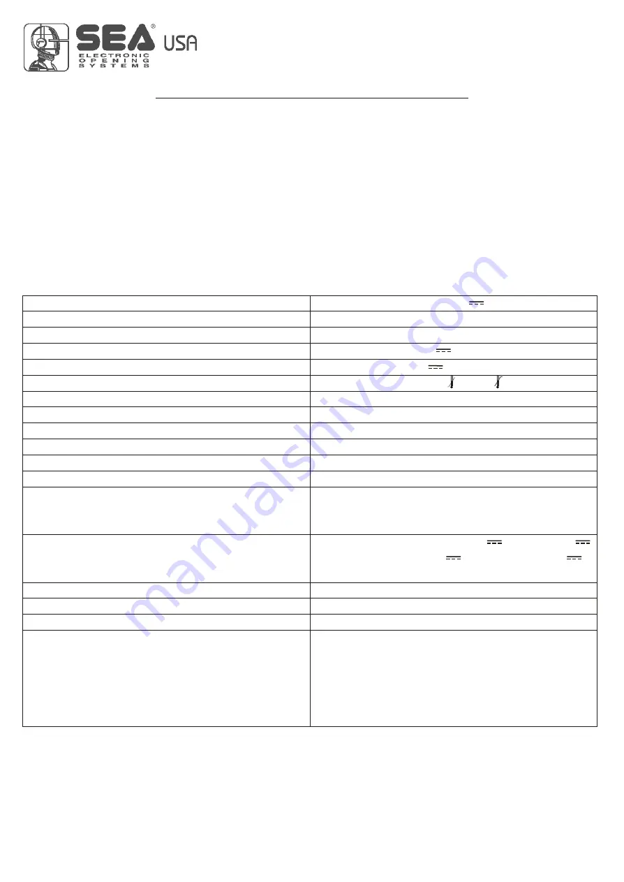 SEA USA USER 2 - 24V Manual Download Page 7