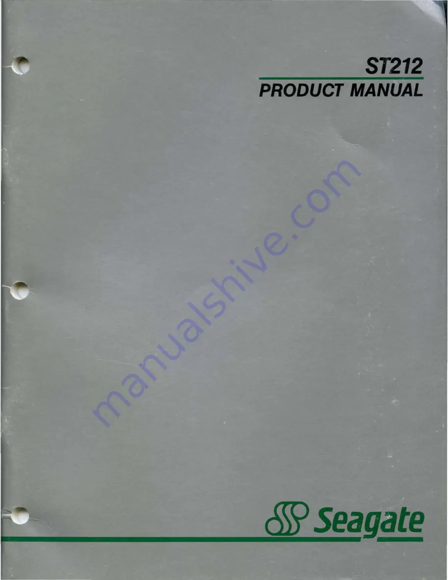 Seagate ST212 Product Manual Download Page 1