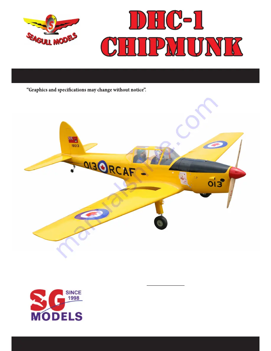 Seagull Models DHC-1 Chipmunk Скачать руководство пользователя страница 1