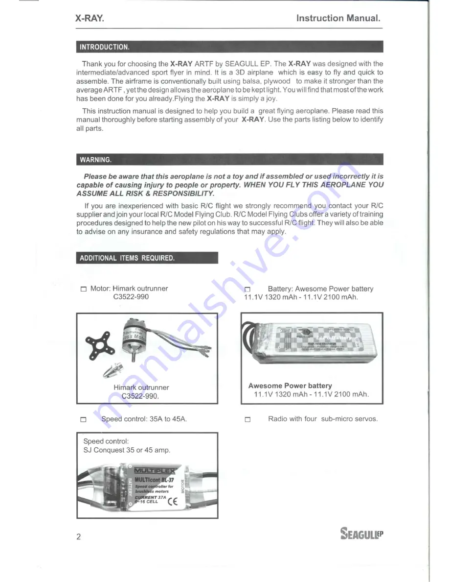 Seagull X-RAY Скачать руководство пользователя страница 2