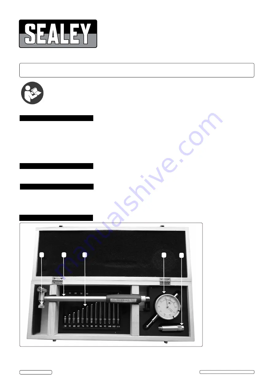 Sealey DBG5010 Quick Start Manual Download Page 1