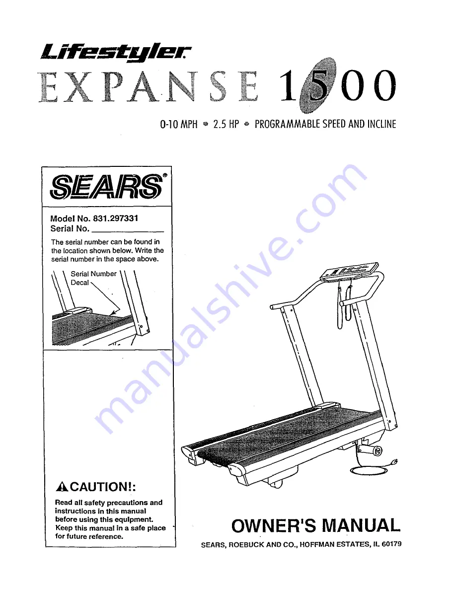 Sears 831.297331 Скачать руководство пользователя страница 1