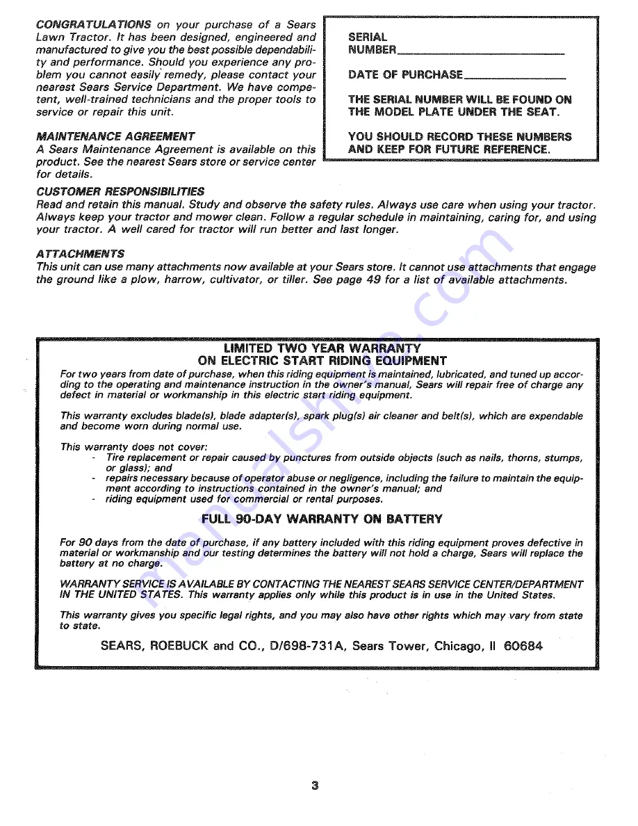 Sears Craftsman 917.254640 Operation Manual Download Page 3