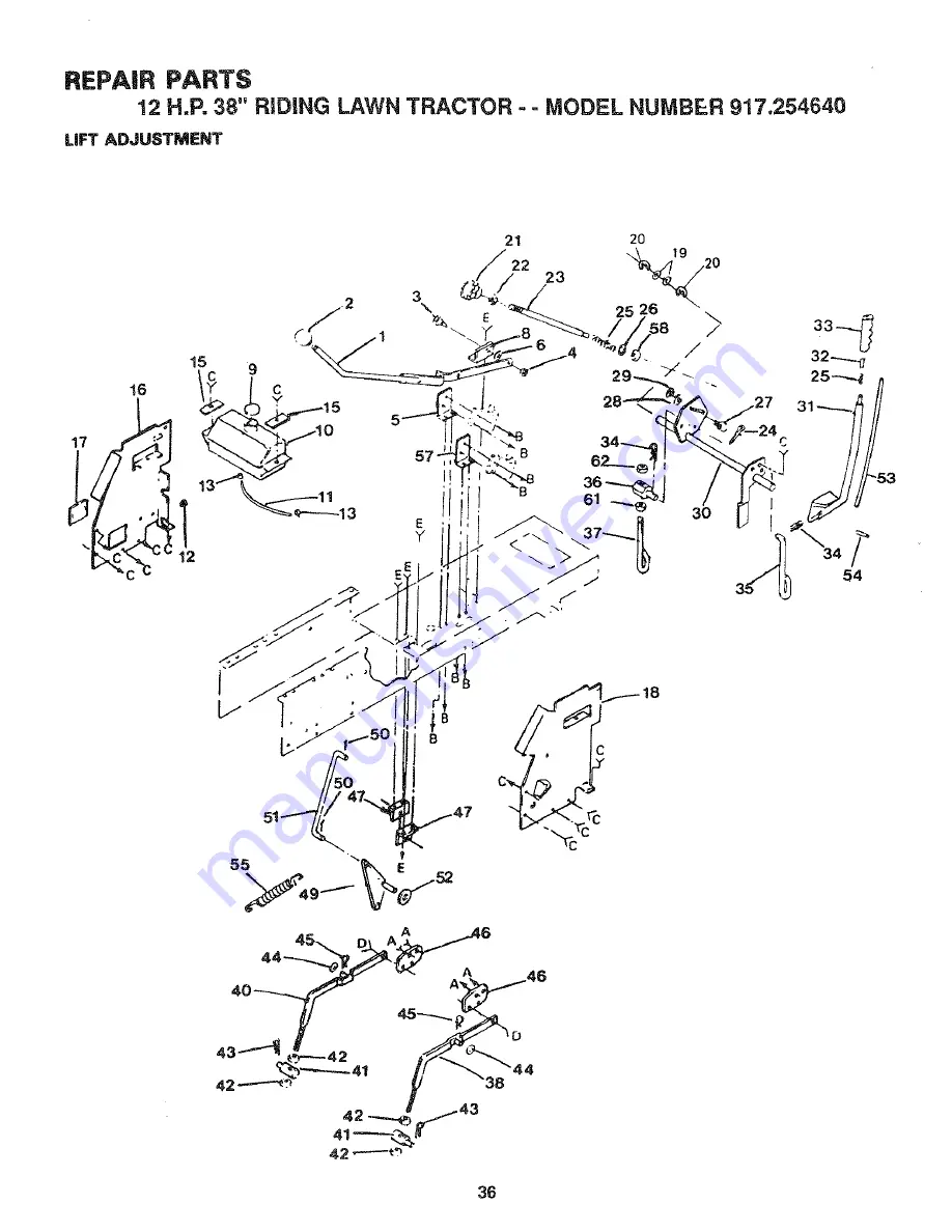 Sears Craftsman 917.254640 Operation Manual Download Page 36