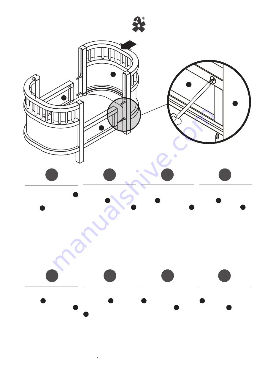 sebra dolls Bed Assembly Instructions Manual Download Page 7