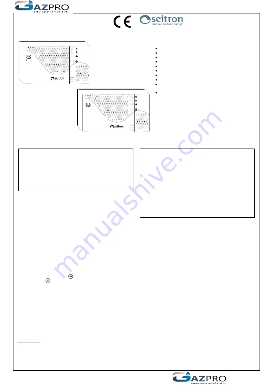 Seitron SEGUGIO WIRELESS Series Manual Download Page 1