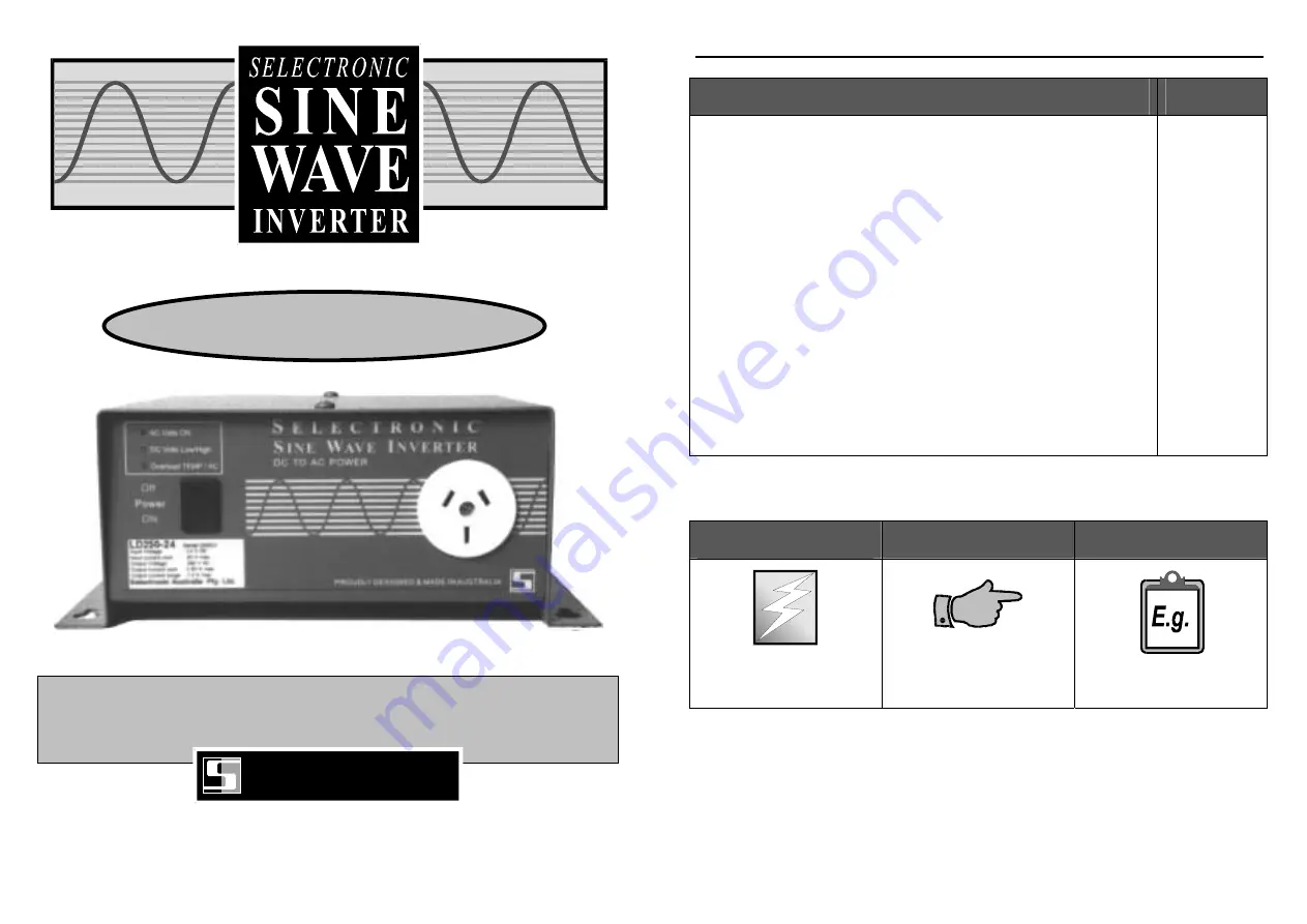 Selectronic Australia LD250-24 Скачать руководство пользователя страница 1