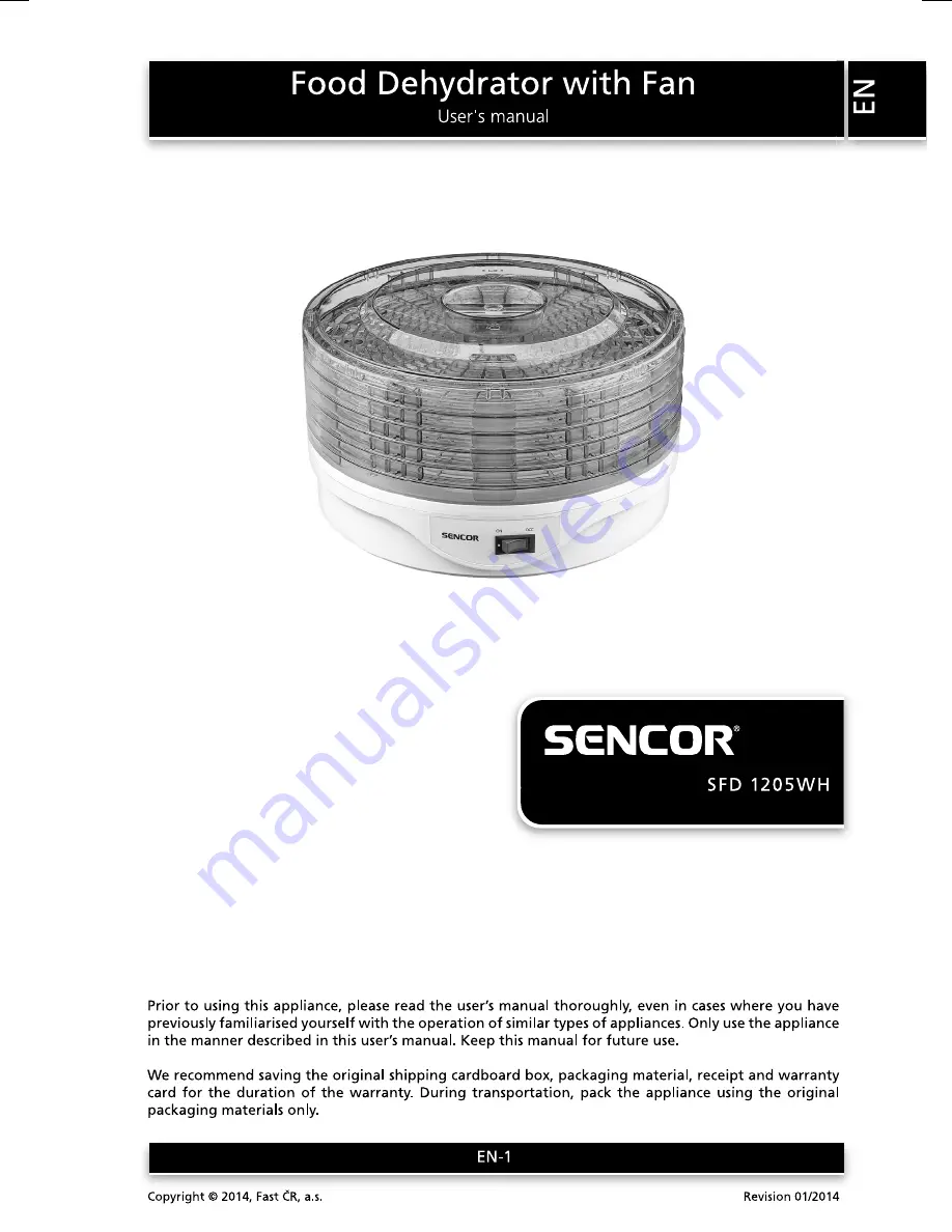 Sencor SFD 1205WH User Manual Download Page 1