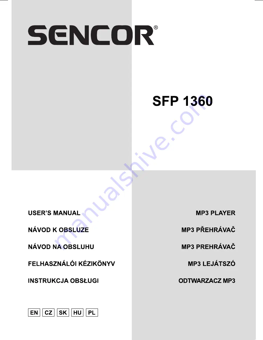 Sencor SFP 1360 Скачать руководство пользователя страница 1