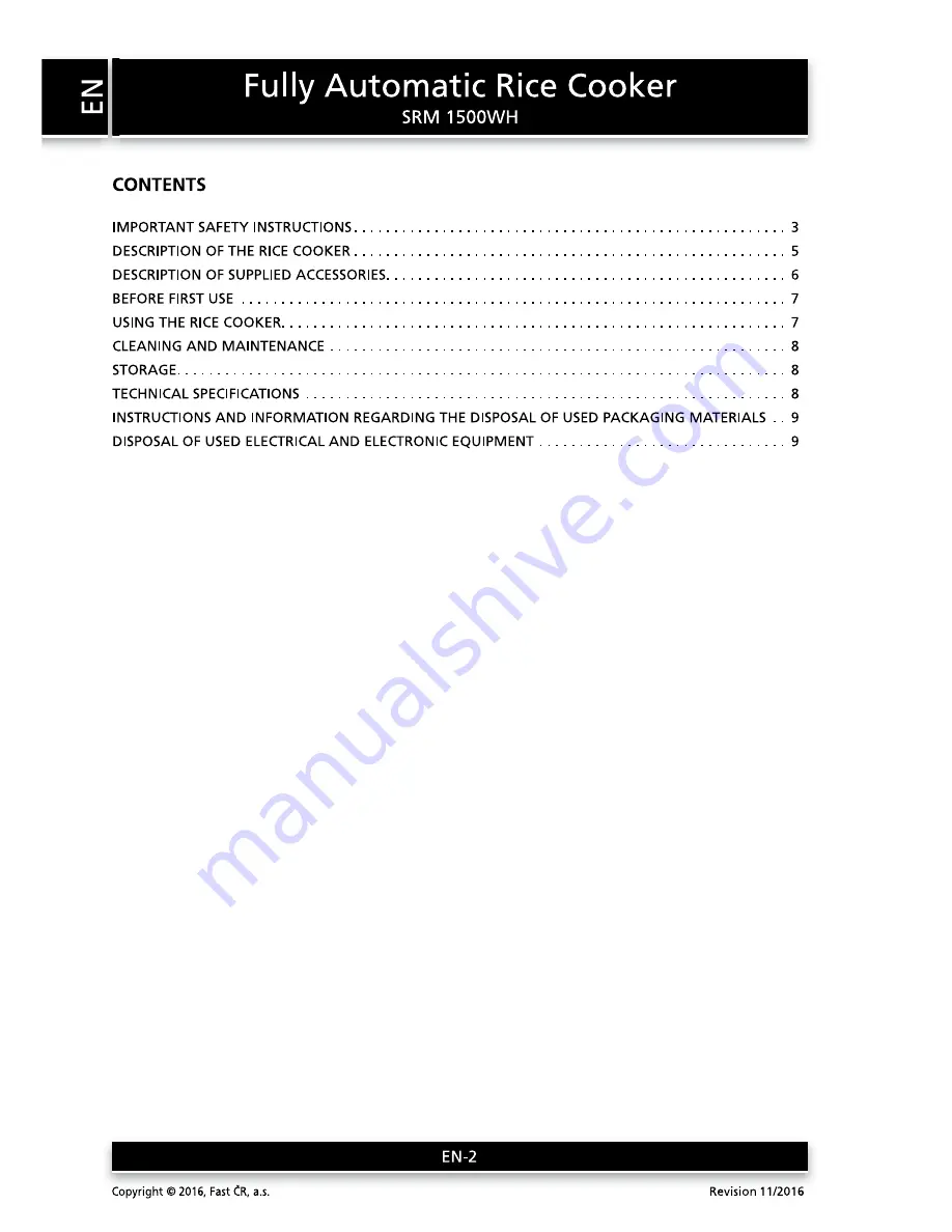 Sencor SRM 1500WH User Manual Download Page 2