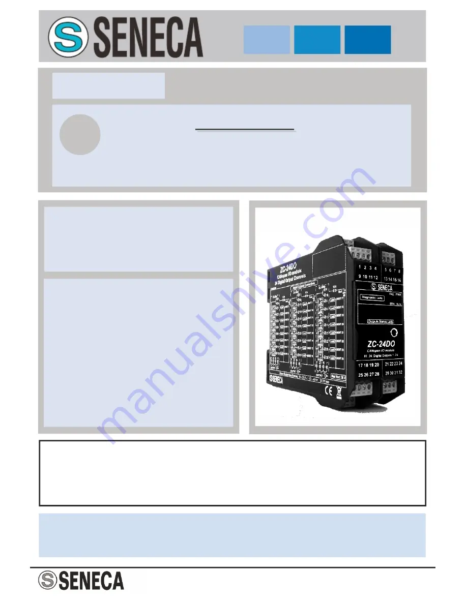 Seneca ZC-24DO Installation Manual Download Page 1