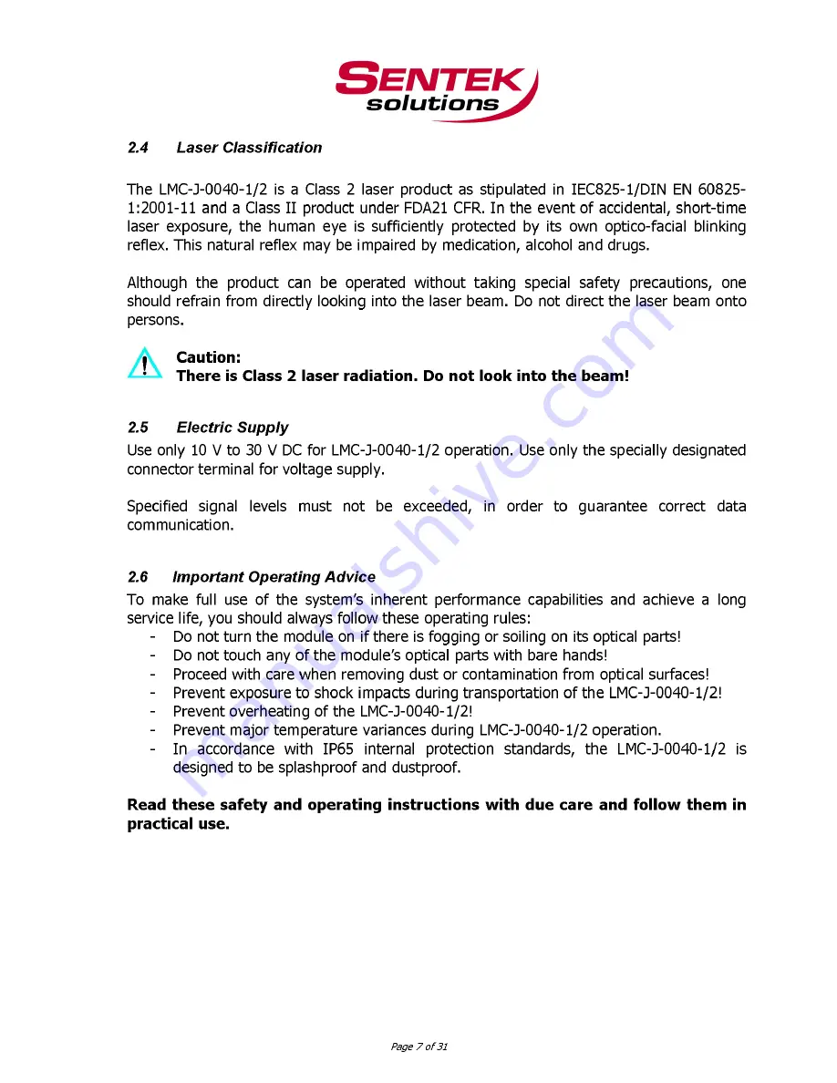 Sentek LMC-J-0040-1 User Manual Download Page 7