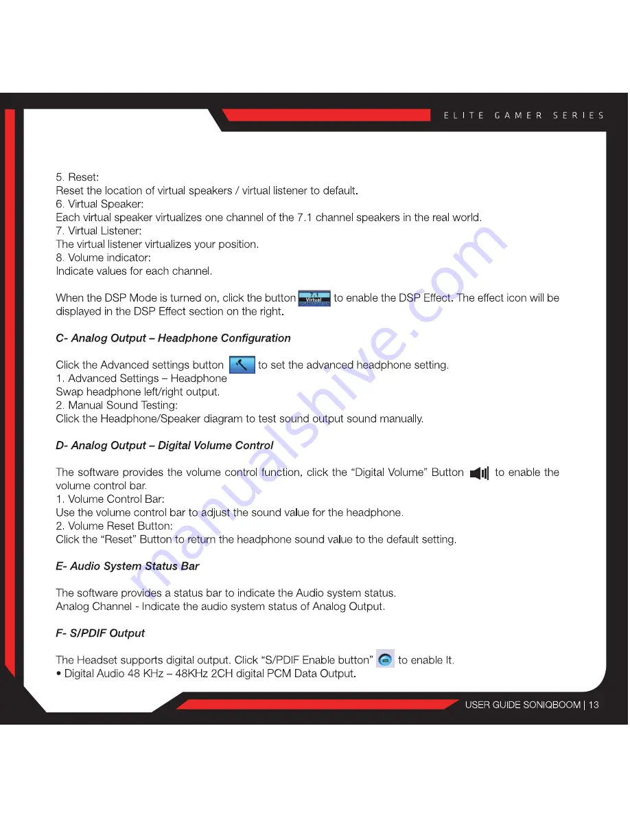 Sentey GS-4550 SoniqBoom Elite Gamer Series User Manual Download Page 13