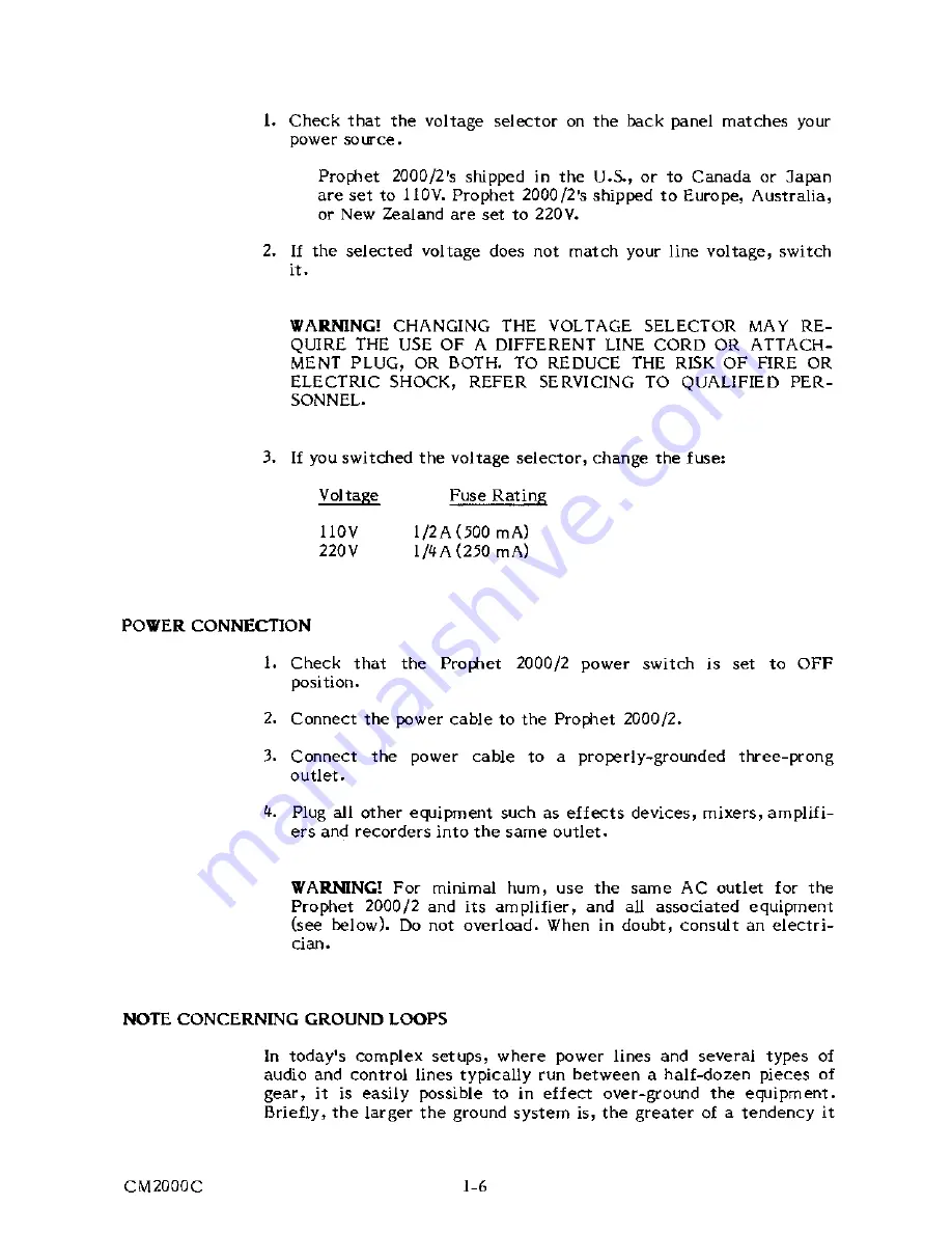 Sequential Prophet 2000 Operation Manual Download Page 23