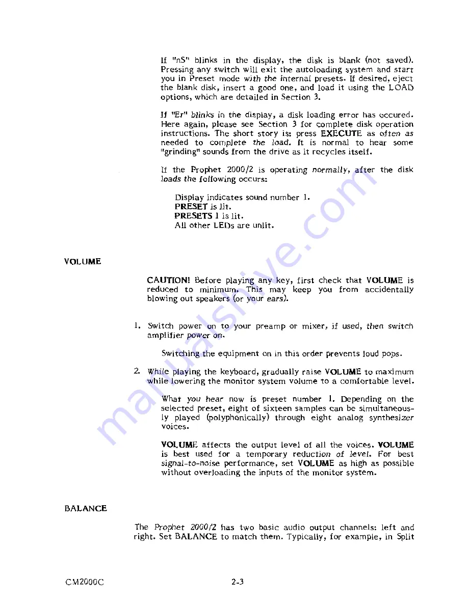 Sequential Prophet 2000 Operation Manual Download Page 27