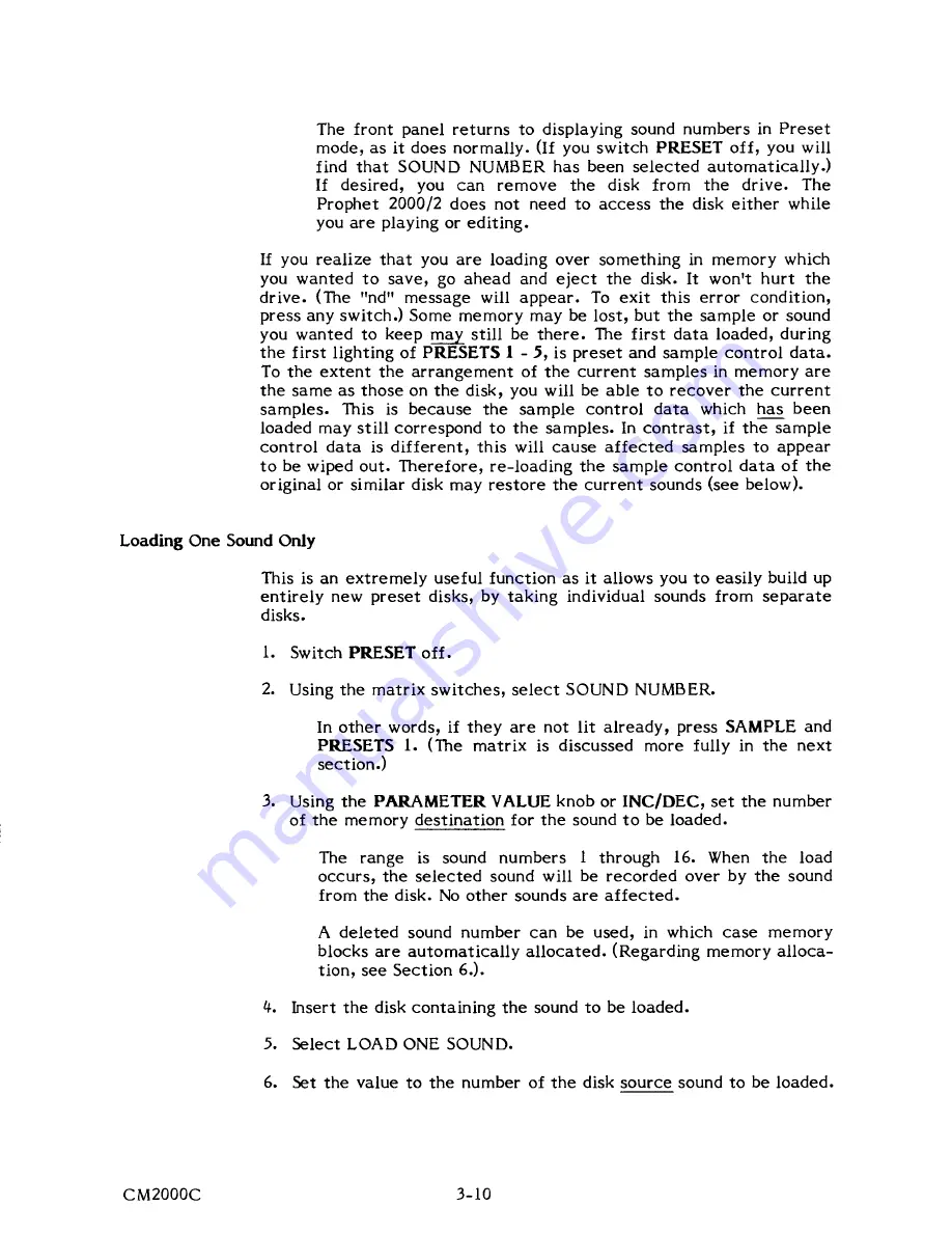 Sequential Prophet 2000 Operation Manual Download Page 43