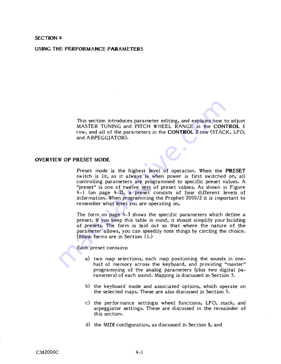 Sequential Prophet 2000 Operation Manual Download Page 52