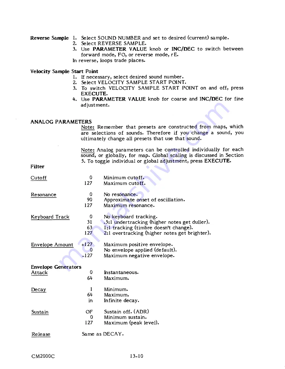 Sequential Prophet 2000 Operation Manual Download Page 223