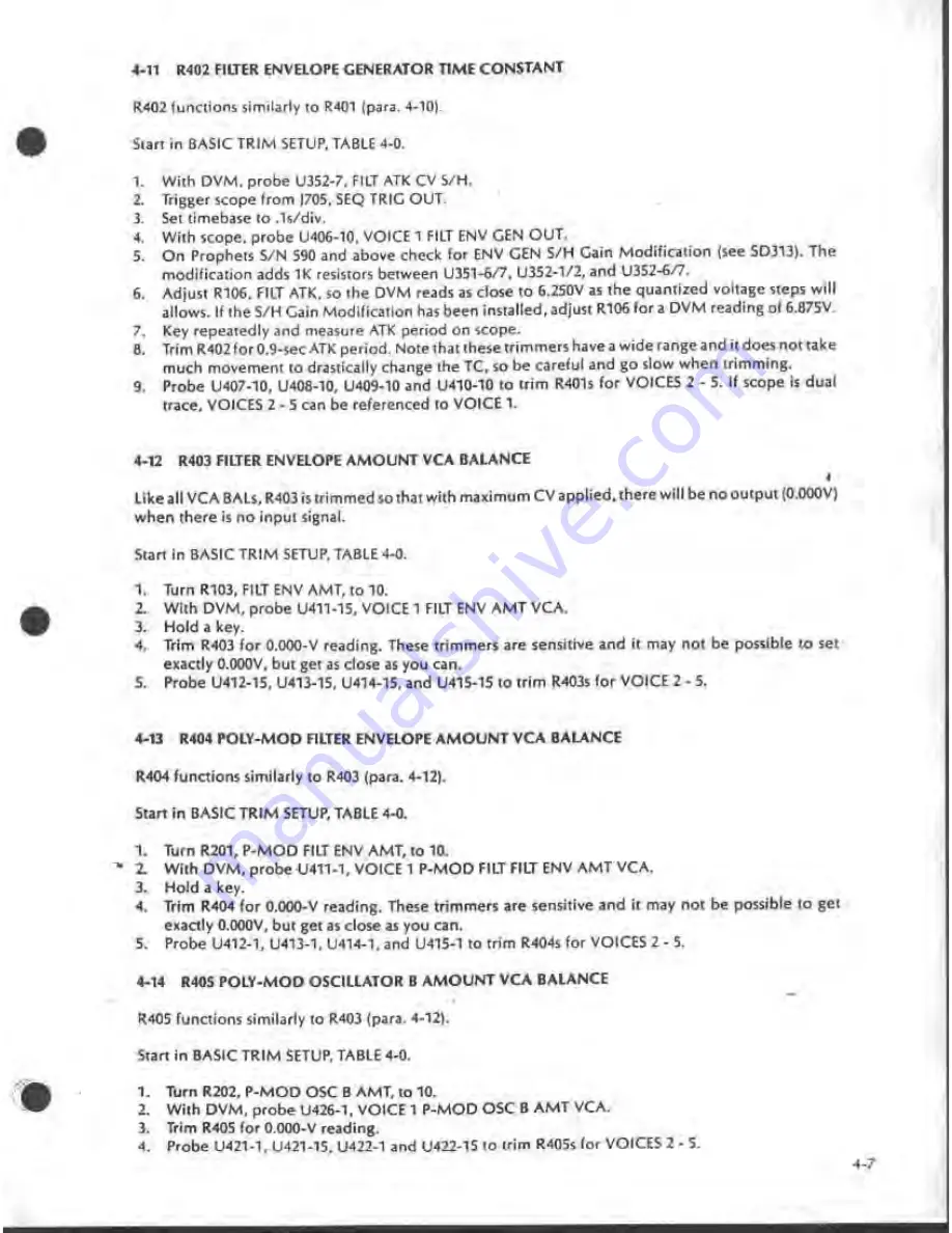 Sequential Prophet-5 1000 Technical Manual Download Page 114