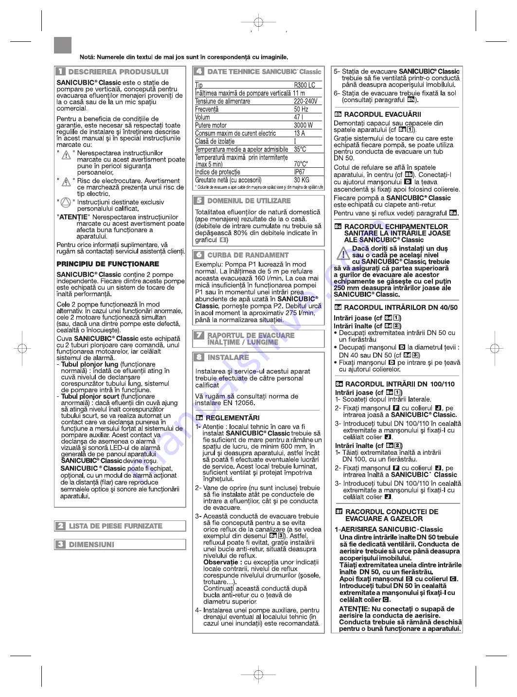 SFA SANICUBIC Classic Installation Instructions Manual Download Page 28